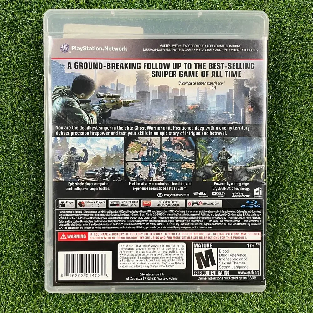 Sniper: Ghost Warrior 2 (Sony PlayStation 3, 2013) PS3 Complete CIB